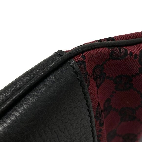 GUCCI GG Red Black Jacquard Leather Shoulder Bag 492-062825 - Picture 9 of 14